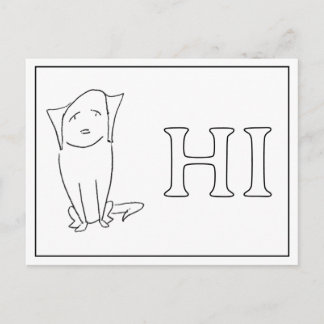 Easygoing Dog Cartoon Saying Hi Postcard