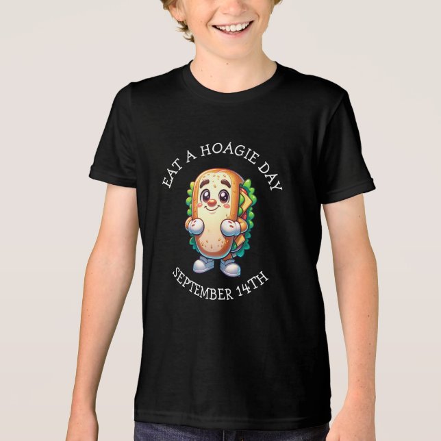 Eat a Hoagie Day, Funny Food Holidays Tri-Blend Shirt (Front)