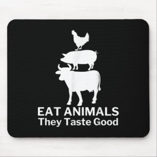Eat Animals Funny Bbq Grilling Mouse Pad
