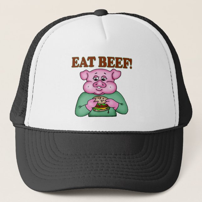 Eat Beef Funny T-shirts Gifts Trucker Hat (Front)