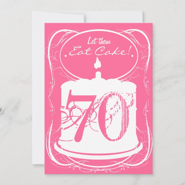 Eat Cake Drink Margaritas 70th Birthday Invitation (Front)