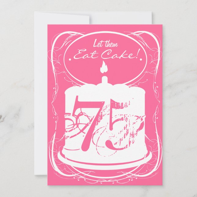 Eat Cake Drink Margaritas 75th Birthday Invitation (Front)