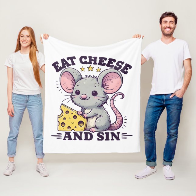 Eat Cheese And Sin Fleece Blanket (In Situ)