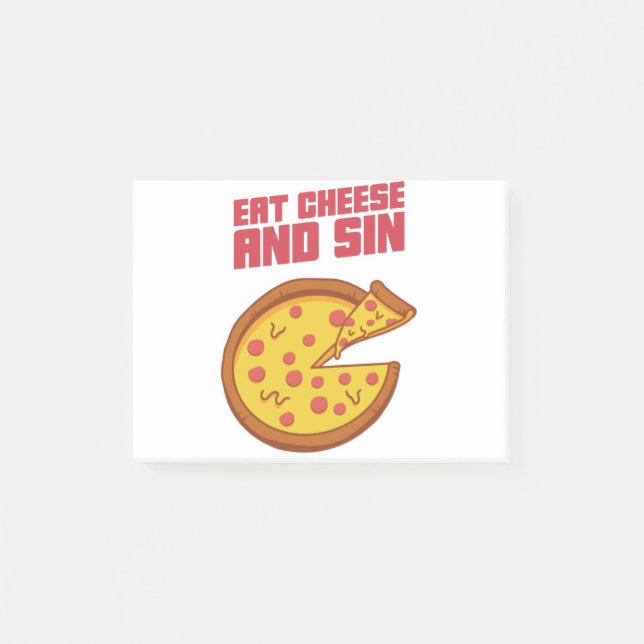 Eat Cheese And Sin Post-it Notes (Front)