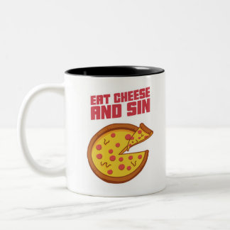 Eat Cheese And Sin Two-Tone Coffee Mug