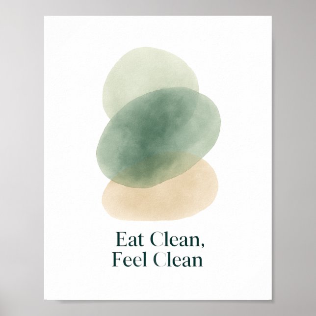 Eat Clean Feel Clean Abstract Kitchen Print (Front)