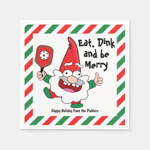 Eat, dink and be merry Christmas pickleball  Napki Napkin