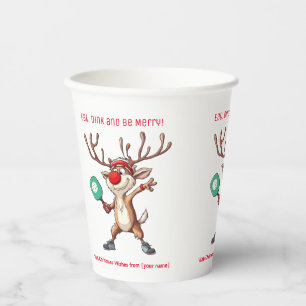 Eat Dink and be merry, Christmas pickleball Paper Cups