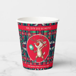 Eat Dink and be merry, Christmas pickleball Paper Cups