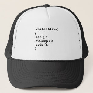 Eat, Don't Sleep, Code, Repeat. Funny Software Pro Trucker Hat