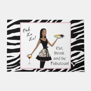 Eat, Drink and Be Fabulous! African American Diva Doormat