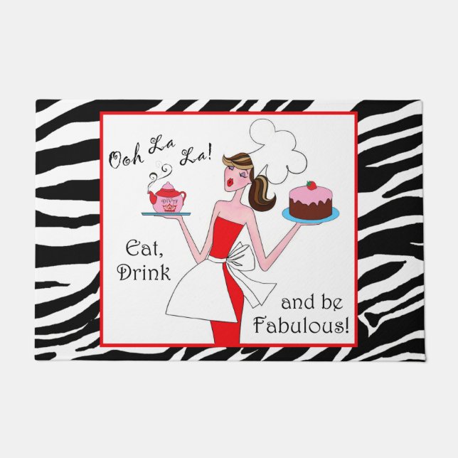 "Eat, Drink and Be Fabulous!" Doormat (Front)