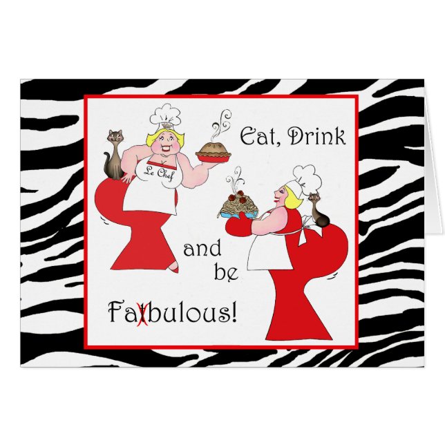 "Eat, Drink and Be Fatbulous!" Cards (Front Horizontal)