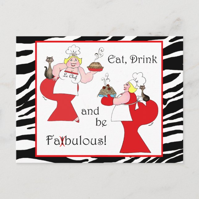 Eat, Drink and Be Fatbulous! Postcard (Front)