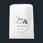 Eat Drink and Be Fifty Funky Retro 50th Birthday Favour Bags<br><div class="desc">It's going to be a heck of a 50th birthday party so thank your guests with this funky retro Eat,  Drink & Be Fifty! favour bags filled with goodies. Matching party supplies available.</div>