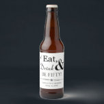 Eat Drink and Be Fifty Retro 50th Birthday Beer Bottle Label<br><div class="desc">It's going to be a heck of a 50th birthday party so dress up your beer bottles with this funky retro Eat,  Drink & Be Fifty! beverage stickers. Matching party supplies available.</div>