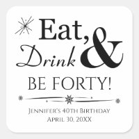 Eat Drink and Be Forty 40th Birthday Retro