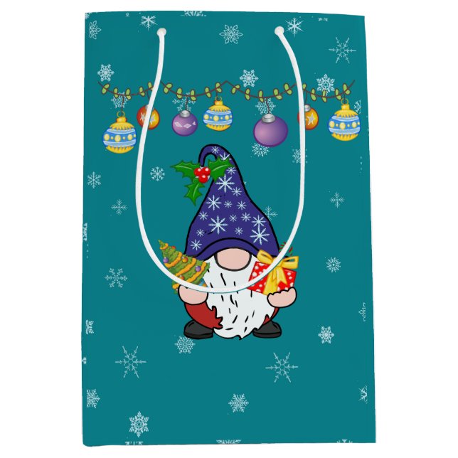 Eat Drink and Be Gnomie Medium Gift Bag (Front)