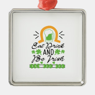 Eat Drink And Be Irish Metal Tree Decoration
