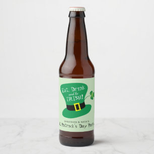 Eat, Drink and Be Irish St. Patrick's Day Party Beer Bottle Label