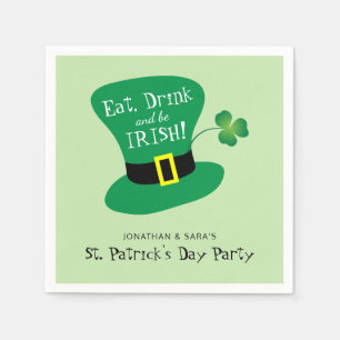 Eat, Drink and Be Irish St. Patrick's Day Party Napkin
