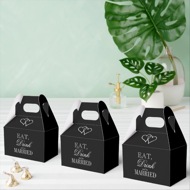 Eat drink and be married black wedding favour boxe favour box (Multiple)