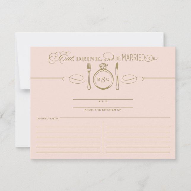 Eat Drink and Be Married Blush and Gold Recipe (Front)