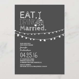 Eat Drink And Be Married Bridal Shower Invitation