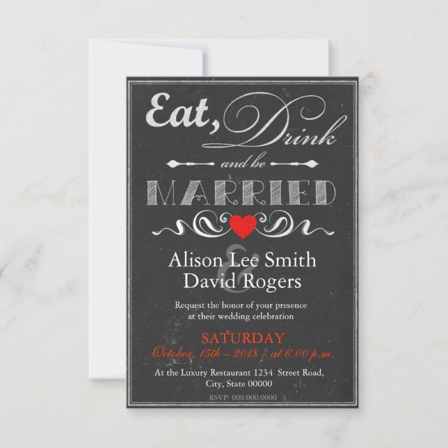 Eat, Drink and be Married Invitation (Front)