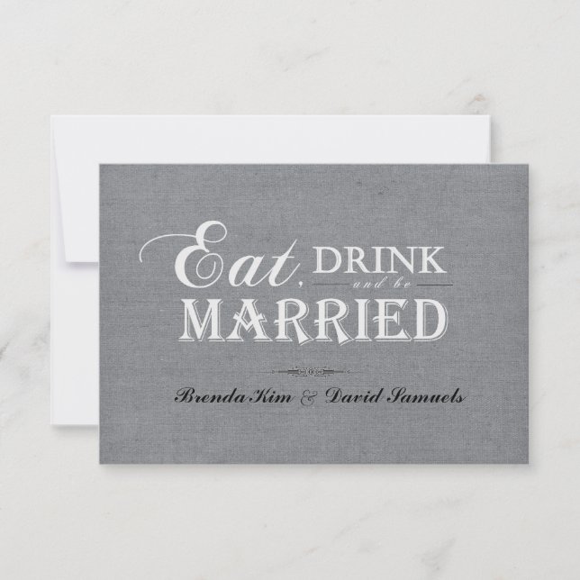 Eat Drink and be Married Invitation (Front)
