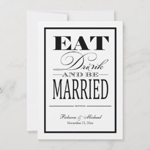 Eat Drink and be Married - Linen Paper Invites