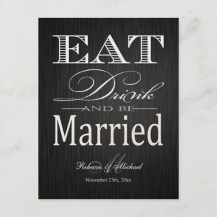 Eat Drink and be Married - Metallic Champagne Invitation