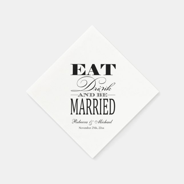 Eat Drink and be Married Napkin (Corner)