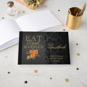Eat, Drink and Be Married Orange Guestbook