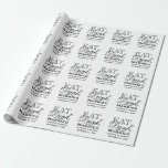 Eat, Drink, and Be Married Personalised Wedding Wrapping Paper<br><div class="desc">A nostalgic vintage typographic design with script and plain type elements. Solid plain white background is pretty for a summer or outdoor wedding theme. Dine,  have food,  consume beverages,  and me merry while participating in nuptials</div>