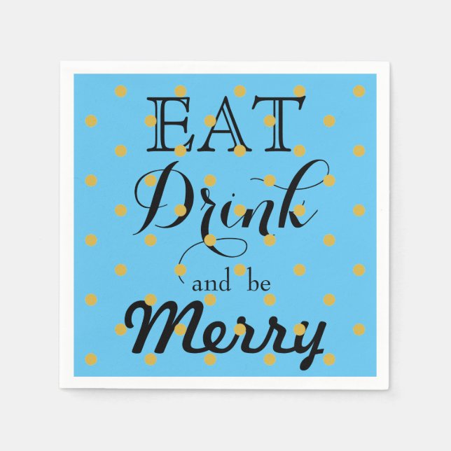 Eat Drink and be Married | polka dot pattern Napkin (Front)