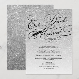 Eat Drink And Be Married Rehearsal Dinner Invite