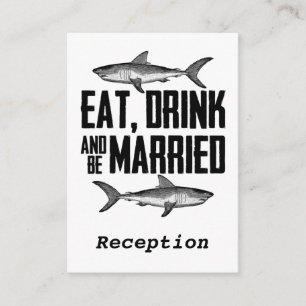 Eat Drink and be Married Vintage Shark Reception Enclosure Card