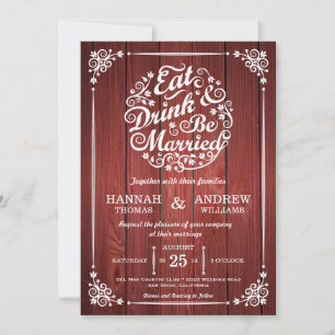 Eat Drink and Be Married Wedding Invitation
