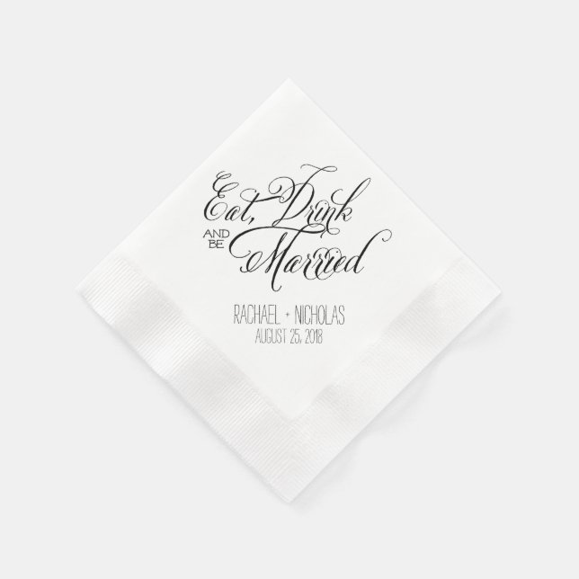 Eat Drink and Be Married | Wedding Napkin (Corner)