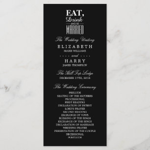 Eat, Drink and be Married Wedding Program Programme