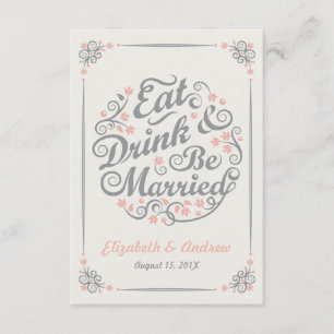Eat Drink and Be Married Wedding R.S.V.P. RSVP Card