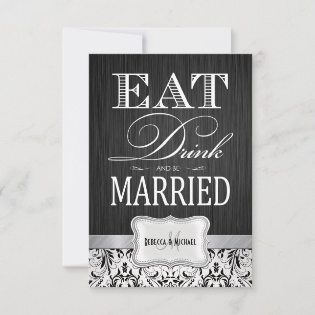 Eat Drink and be Married Wedding RSVP (Front)