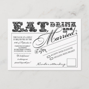 eat drink and be married wedding RSVP Card