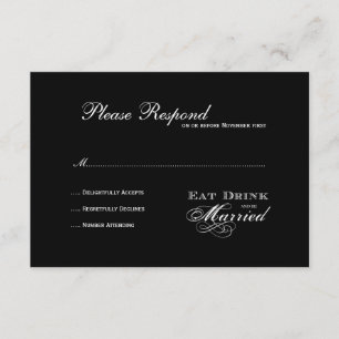 Eat Drink and be Married Wedding rsvp Card