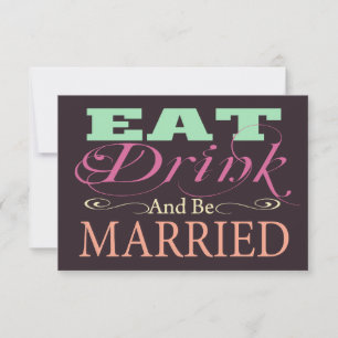 Eat Drink And Be Married Wedding RSVP Card