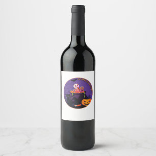 Eat Drink And Be Meowy Cute Casual Wine Label
