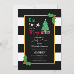 Eat Drink And Be Merry Baby Shower Invitation