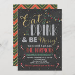 Eat Drink and Be Merry Christmas Chalkboard Invitation<br><div class="desc">Christmas Party Invitation
Christmas Lights Invitation
Holiday Party Invitation</div>