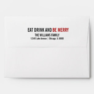 Eat Drink and Be Merry Christmas Holiday Envelope
